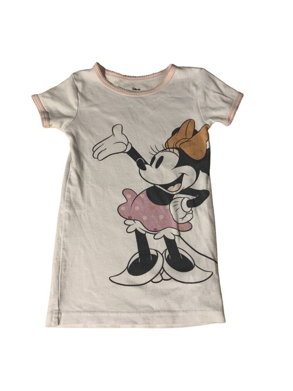 Girls Disney Minnie Mouse t-shirt Size 6 White Pink